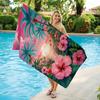 1 Stück Rosa Himmel Strand und Blumen Strandtuch Schnelltrocknend Super Saugfähig Geeignet für Strandurlaub Pool Sommergeschenk für Freunde