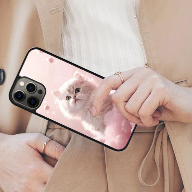 

Pink Aesthetic Cute Cat Animal Magnetic Phone Case For APPLE iPhone 17 Air 16 14 13 12 Pro Max 15 Plus Wireless MagSafe Cover iPhone 14