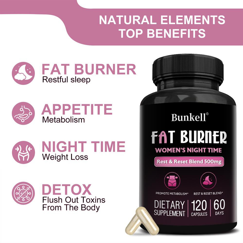 Women's Nighttime Fat Burning Capsules 500mg, 120 Capsules