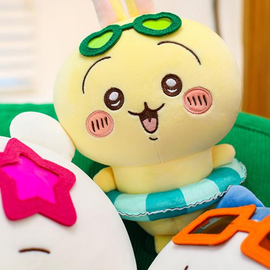 Summer Cat Plush Toy with Sunglasses And Float, Large Soft Pillow Stuffed Animal, Cuddly Beach Doll for Sofa, Gift for Girls
