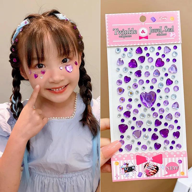 New Stickers On The Face Rhinestone Makeup Bright Face Art Sticker Children's Temporary Tattoo Rhinestone for Strasse Makeup