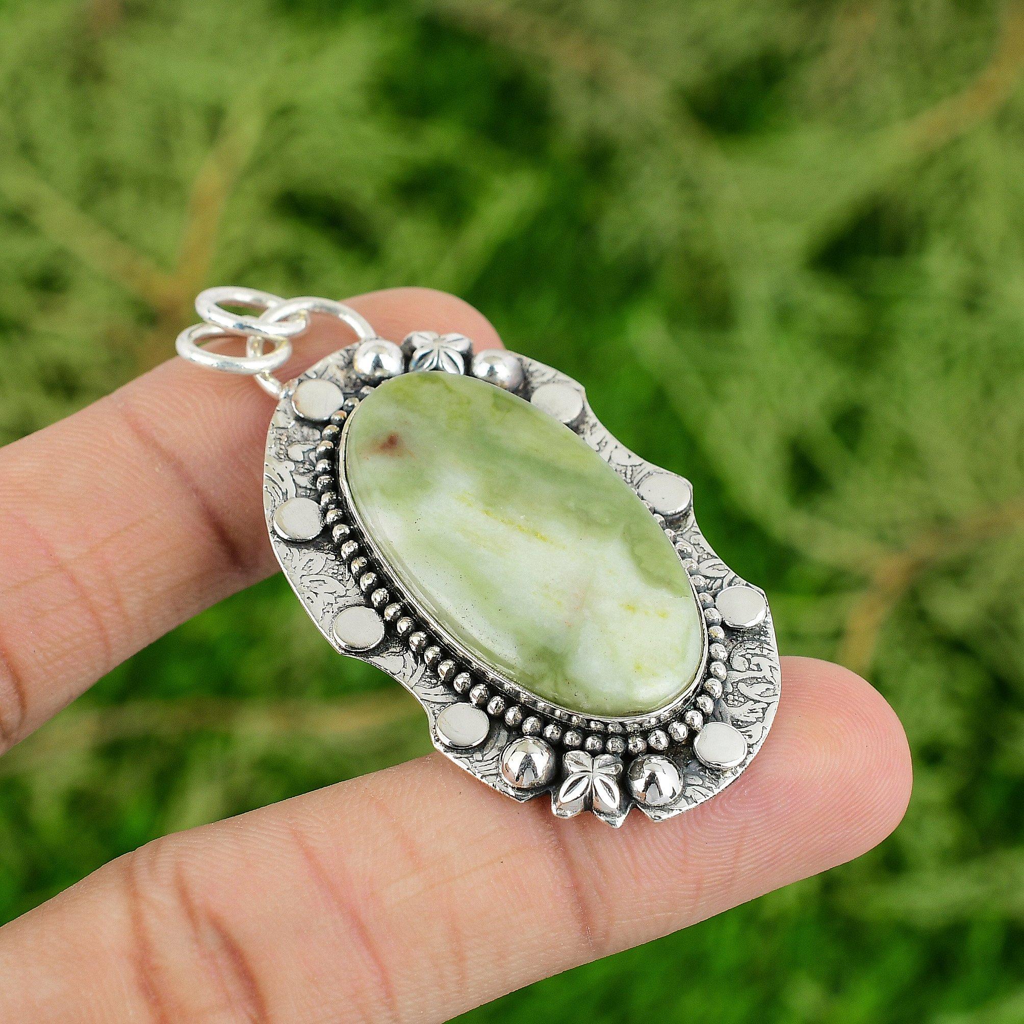 

Австралийский серпентин кулон драгоценный камень кулон 925 стерлинговое серебро кулон ручной работы ювелирные изделия свадебные подарки