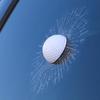 3D Prank Tricky Broken Glass Sticker Car Window Ball Hits Self Adhesive Funny Car Stickers (Golf)