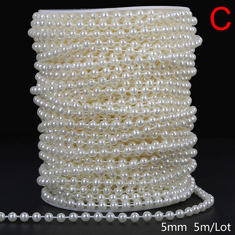 Abs Round Pearl Beads Rope Diy Craft Supplies Jewelry Decoration Wedding Dress