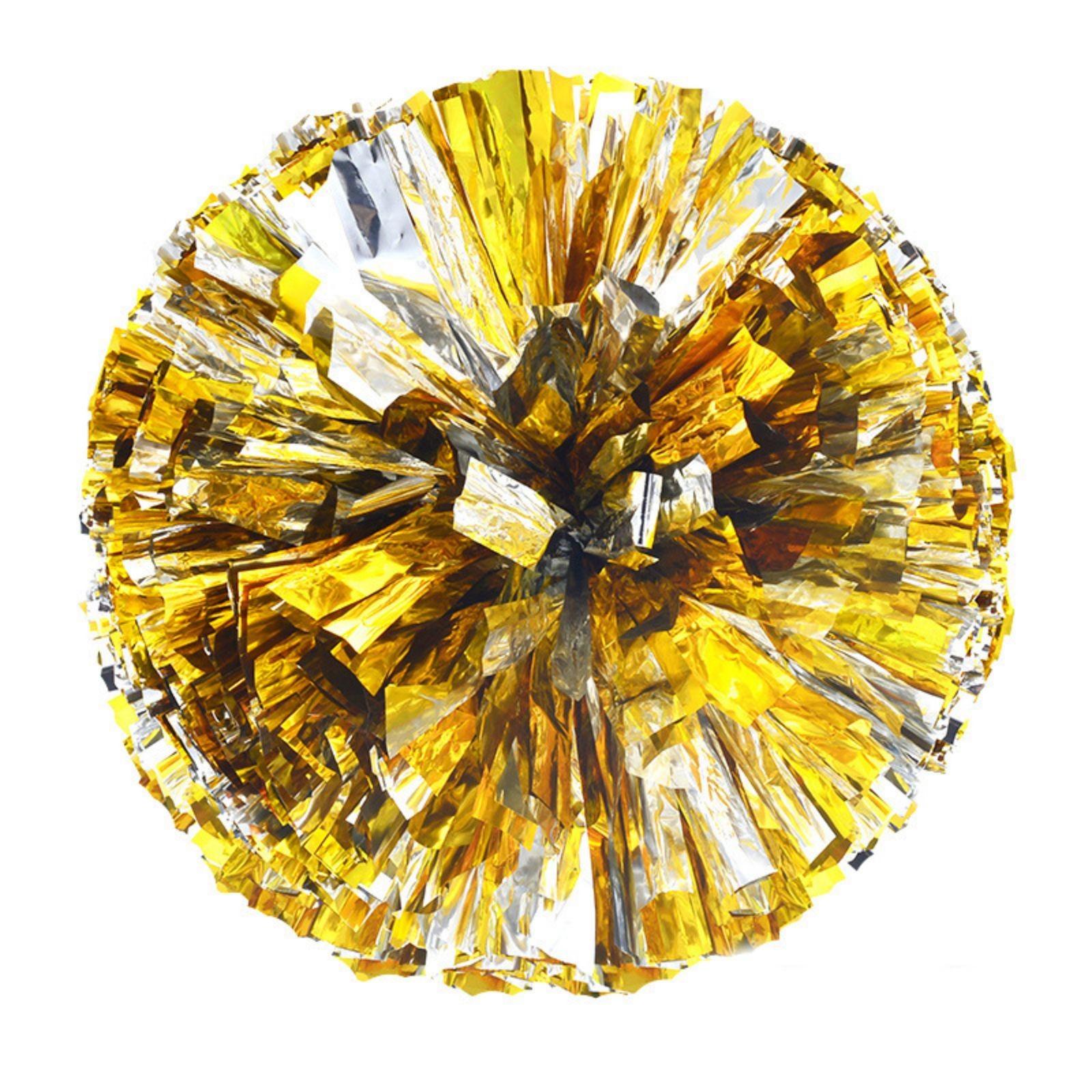 

Набор из 2 штук, смешанные цвета, 32 см/12 дюймов, с толстыми помпонами Mutipullcolor для выступления команды болельщиков One Size золотой