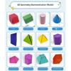 Portable Geometric Models Demonstrators with String Closure Foldable Paper Geometric Shape Workbook Kid Educational Toy