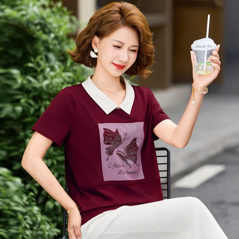 Women s Summer Polo Collar T-Shirt XL