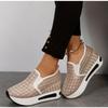 2025 Women's Fashion Flat Bottom Inner Height Increase Mesh Breathable Casual Single Shoes