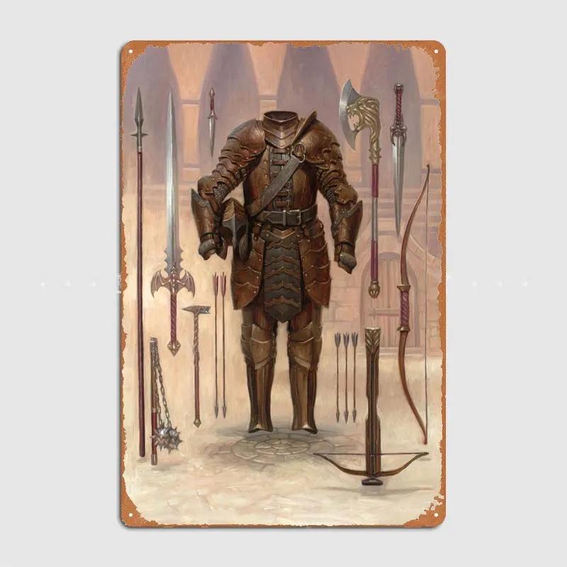 D-Dungeons And Dragons Posters Bedroom Decoration Game Signs Wall Art Vintage Metal Tin Sign for Gamer Room Wall Decoration Home