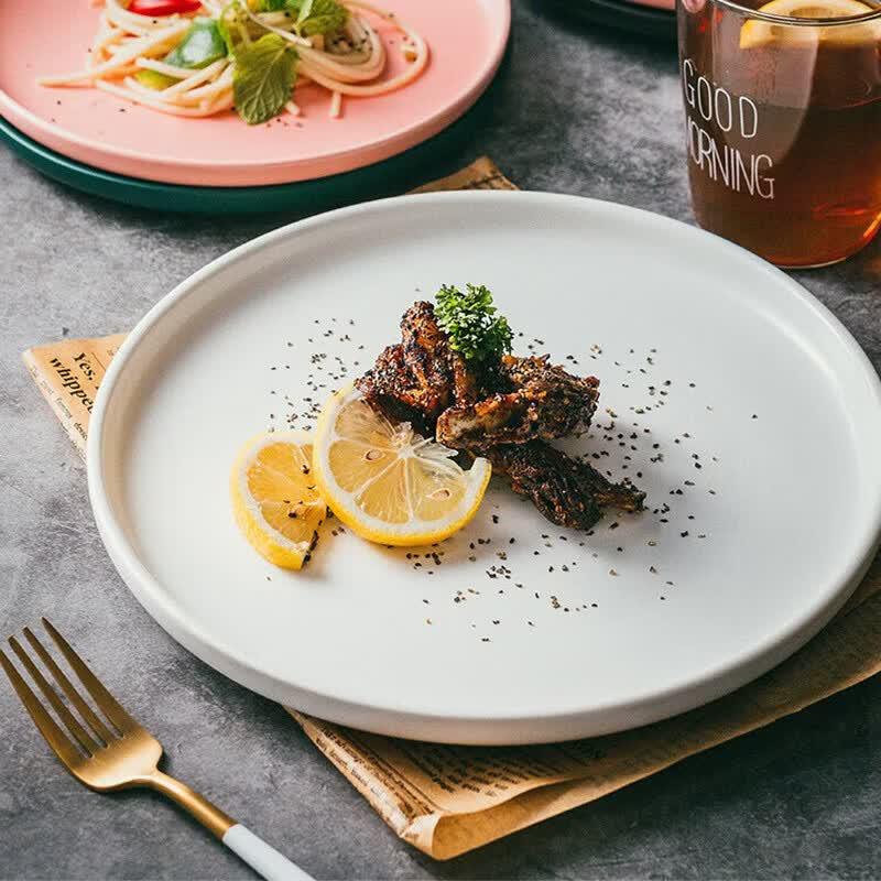 Huaqingge 10-inch White Ceramic Dinner Plate