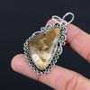 925 Silver Trillion Natural Petrified Wood Jasper New Root Chakra Wife Pendant