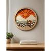 Wooden Plaque Round Wood Wall Decor Layered with Dots for Living Room, Entryway, Bedroom