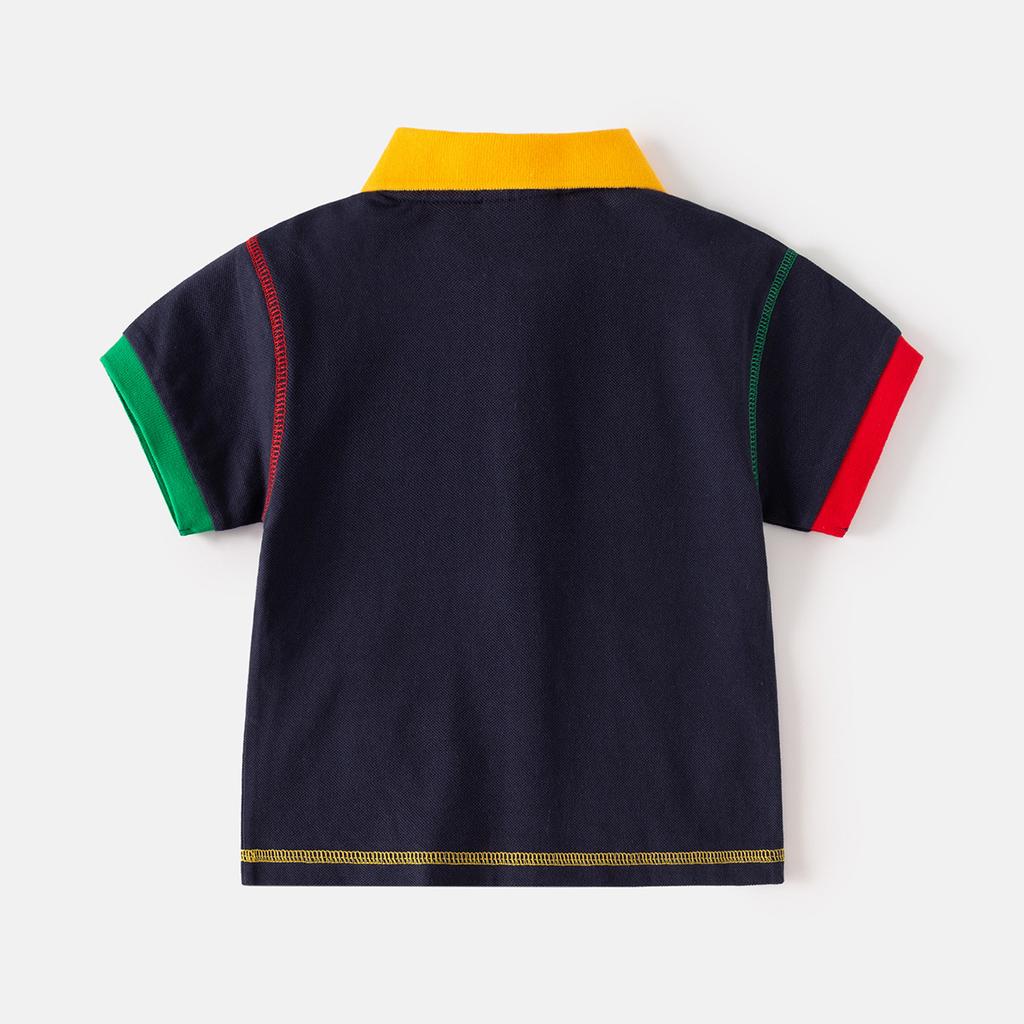 Dětské tričko s krátkým rukávem 2025 nová korejská verze chlapeckého dětského letního topu s klopou