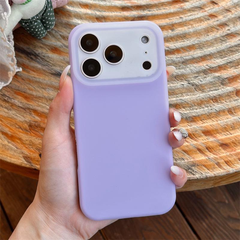 iPhone 17 Pro Max Frosted Jelly Liquid Silicone Protective Case iPhone 15 Pro Max фиолетовый