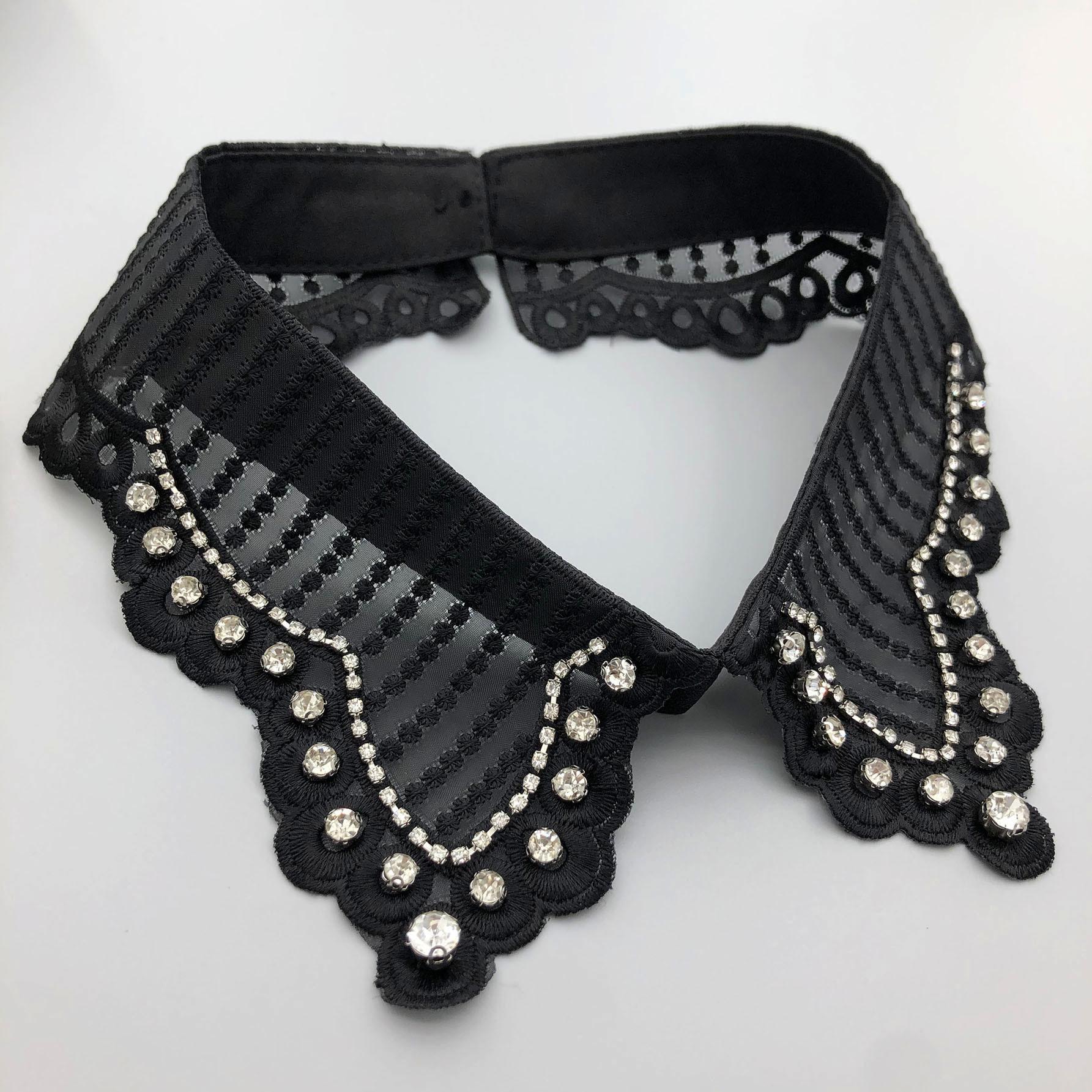 

Гуанчжоу Спасение Декоративный Воротник Простой Высококачественный Вышитый Органза С Бриллиантами Бутик Красивый Поддельный Воротник Для Шеи чёрный