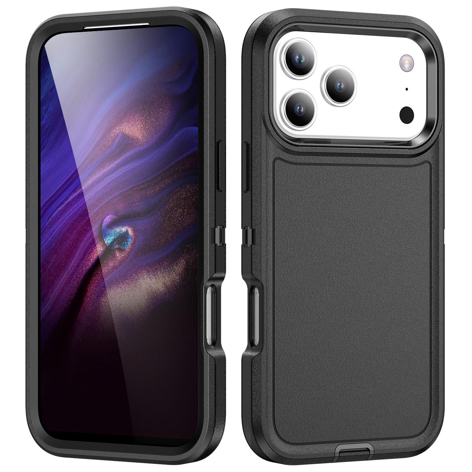 

For iPhone 17 promax 16 15 14 13 Pro Max Case Heavy Duty Shockproof Hybrid Rugged Hard Back Cover For iPhone 13 Pro чёрный