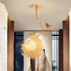 Nordic Cottagecore Gold Bird'S Nest Led Chandeliers For Living Room Bar Dining Table Loft Decoration Hanging Lighting Fixtures