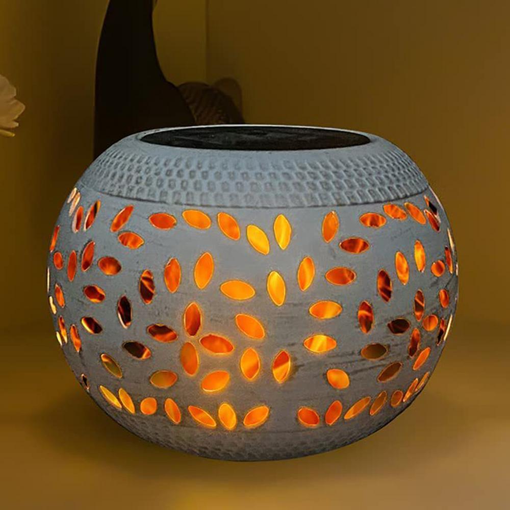 Waterproof Solar Powered Lights Garden Vintage Outdoor Decorative Hollow Solar Lantern for Garden Camping Light