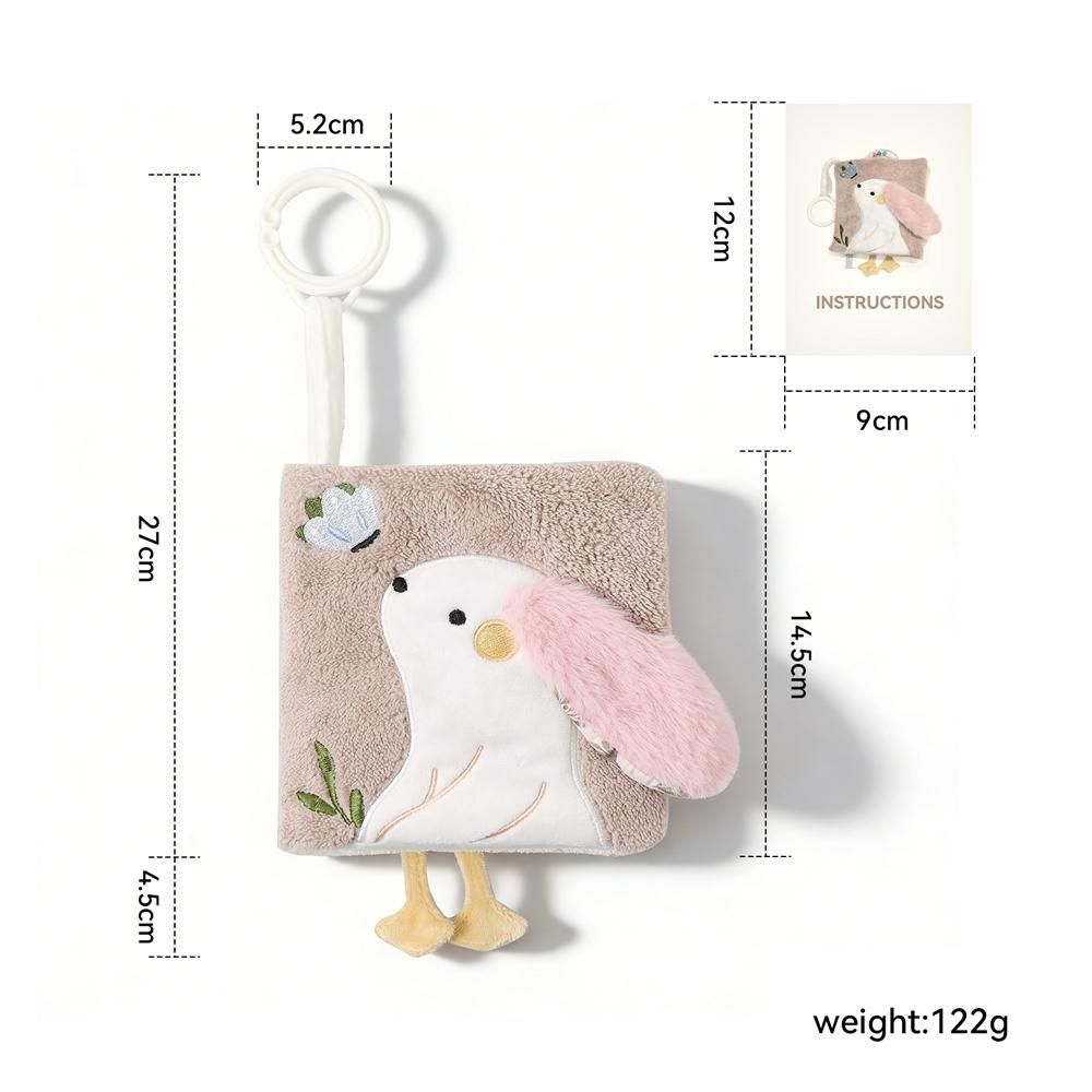 Baby Cloth Book With Bear Goose Sensory Crinkle Activity Book With Mirror Teether And Hanging Ring Early Educational Toys