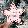 Wooden Christmas Unique Tree Tags Vibrant Red Star Hangings For Decor Home