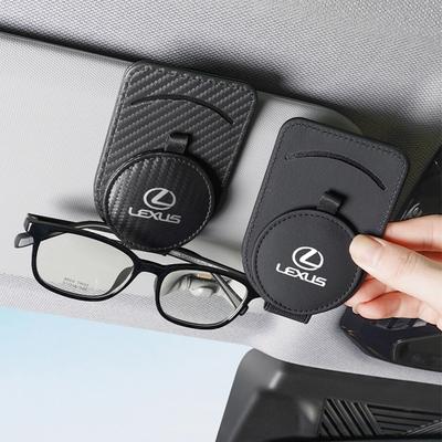 Car Sun Visor Glasses Clip Leather Sunglasses Holder For RX330 IS250 Ct200h ES300h RX350 Car Accessories Eyeglass Frame