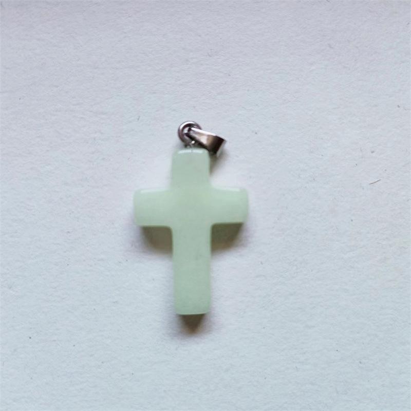 Amethyst Stone Cross Pendant Necklace - European & American Fashion Accessory