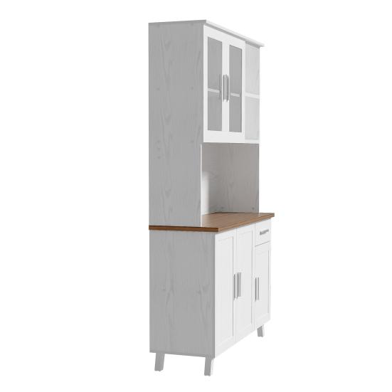 Kitchen Cabinet Visible Door Sideboard with Microwave Stand Opening Shelves Wine Drawer Design Pantry Storage Dining Room Furniture