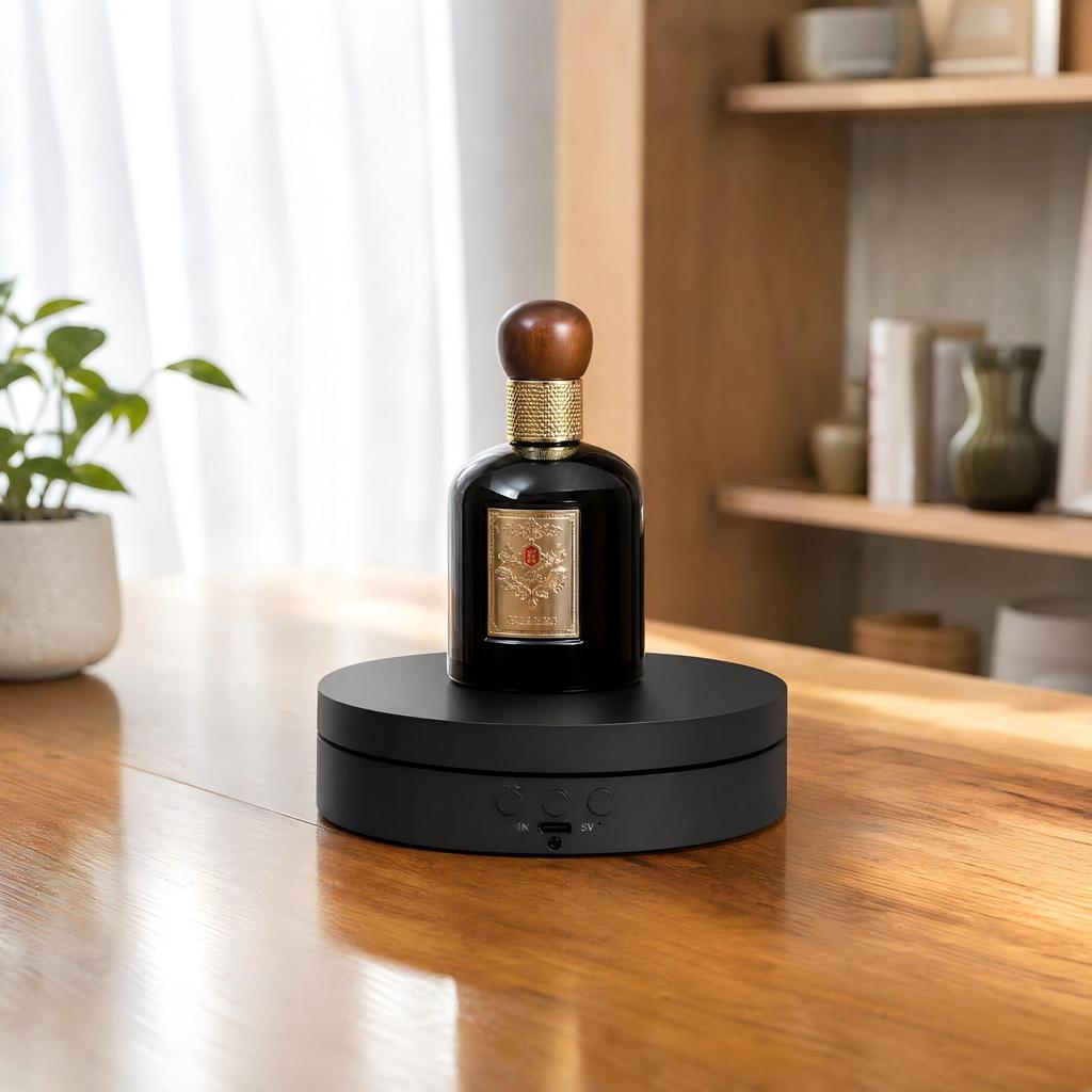 Rotating Display Stand with Adjustable Angle and, Rechargeable Motorized for Product Photography and Live Streaming