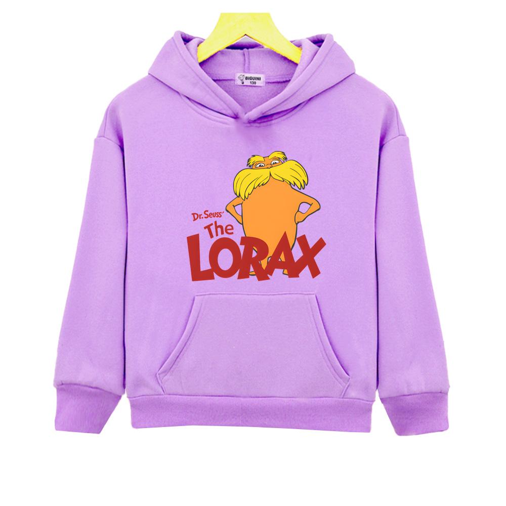 The Lorax kawaii Print Hoodies Cartoon Graphic Round Neck Sweatshirts Boys and Girls Clothing Autumn Fleece Soft Hoody Anime jacket