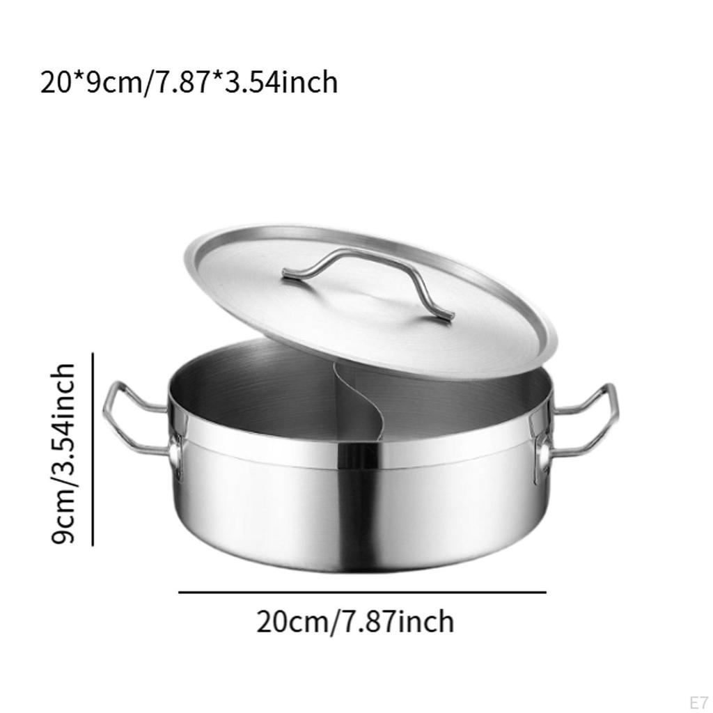 Topf mit Trennwand, chinesischer Deckel, 2-seitiger Suppentopf, dick, Küchenkochgeschirr, Kochen