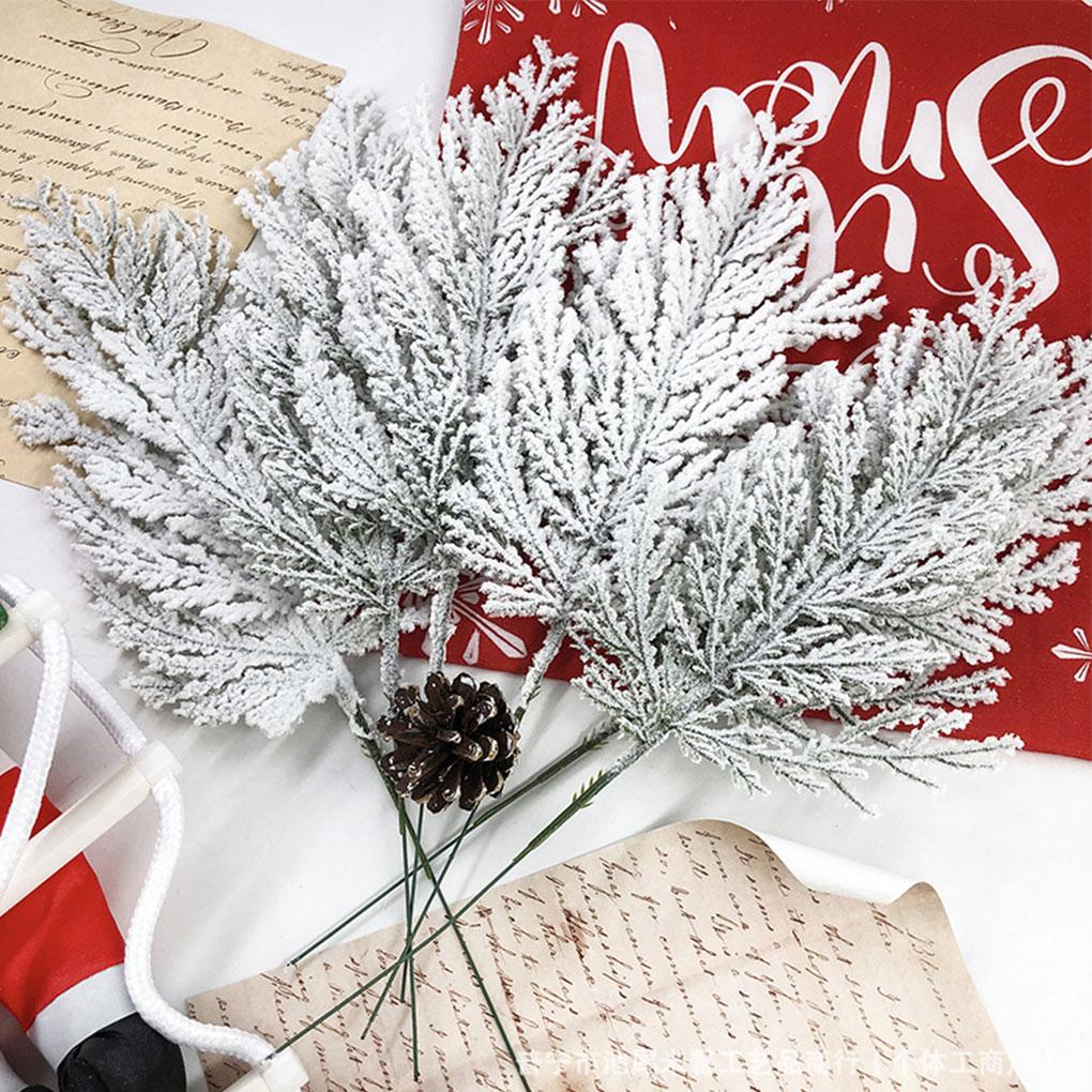 12pack/lot Pine Branches Festive Decor And ABS Winter Branches Christmas Cedar Pine DIY Christmas Tree Branches