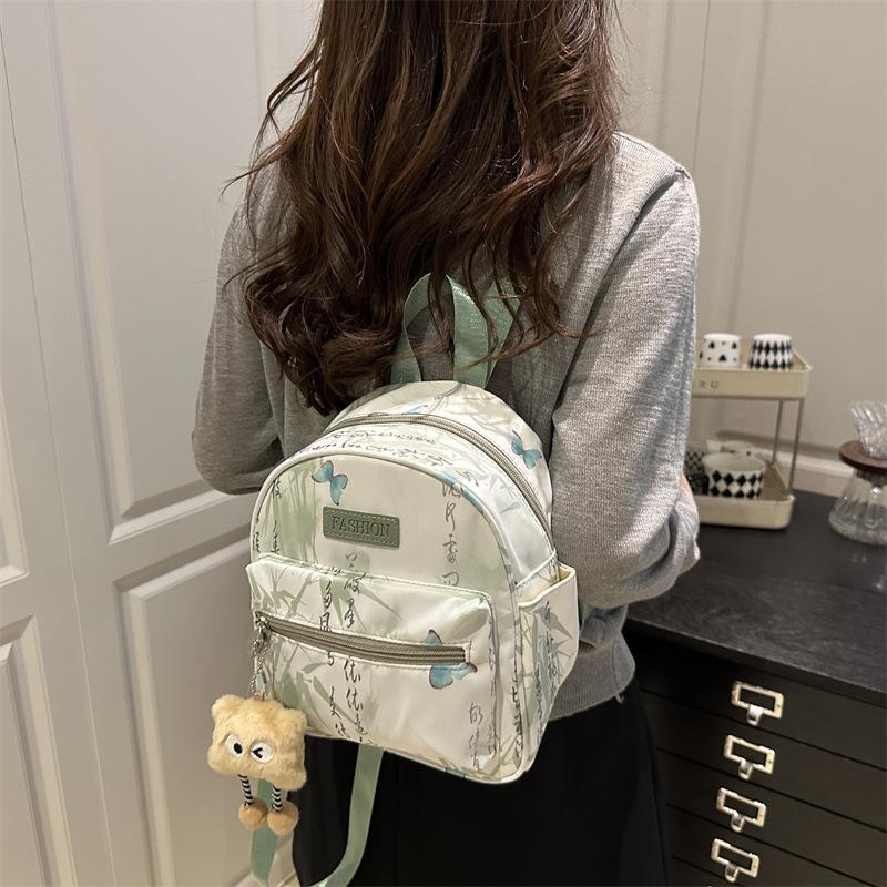 Schoolbag new national style butterfly small fresh printing backpack fashionable high value trend commuting foreign style small backpack