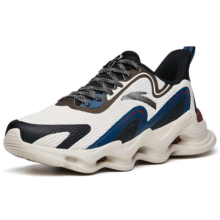 Anta Cushioning Slip Resistant Abrasion Resistant Lightweight Rebound Low top Running Shoes Men's Gray Black Blue 112215555-5