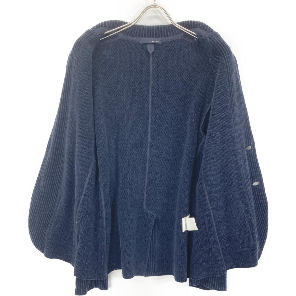 LARDINI IELJM19 Navy Knit Boutonniere 2B Tailored Jacket Jacket M NavyUsed