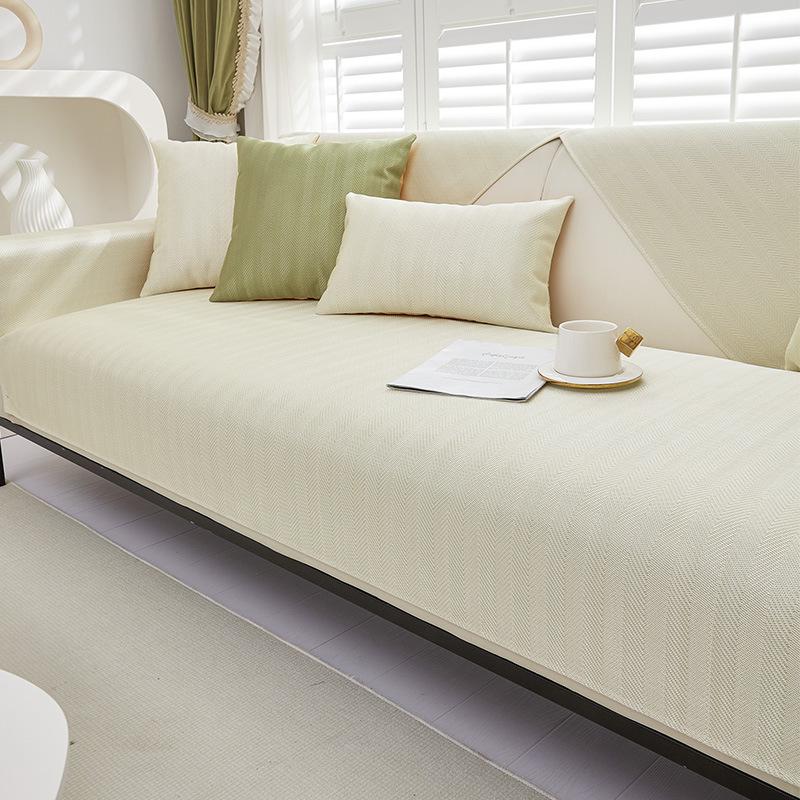 Ice Silk Sofa Cushion Set - Summer Cool Non-Slip Full Cover with Backrest, 2025 Edition