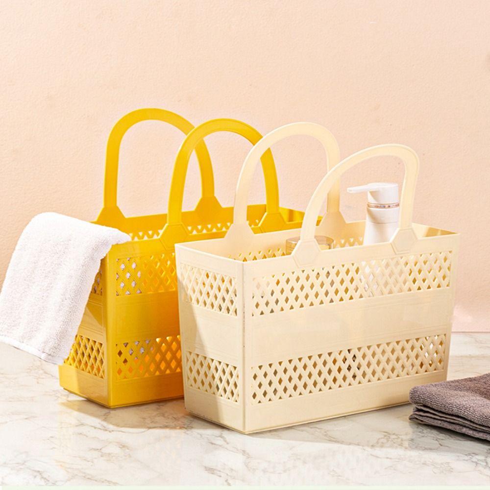 Drainable Hollow Out Storage Basket Multifunctional Washing Basket Portable Bath Basket