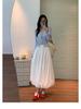 Women's White Bud Hepburn Midi Skirt - 2026 Spring/Summer Collection