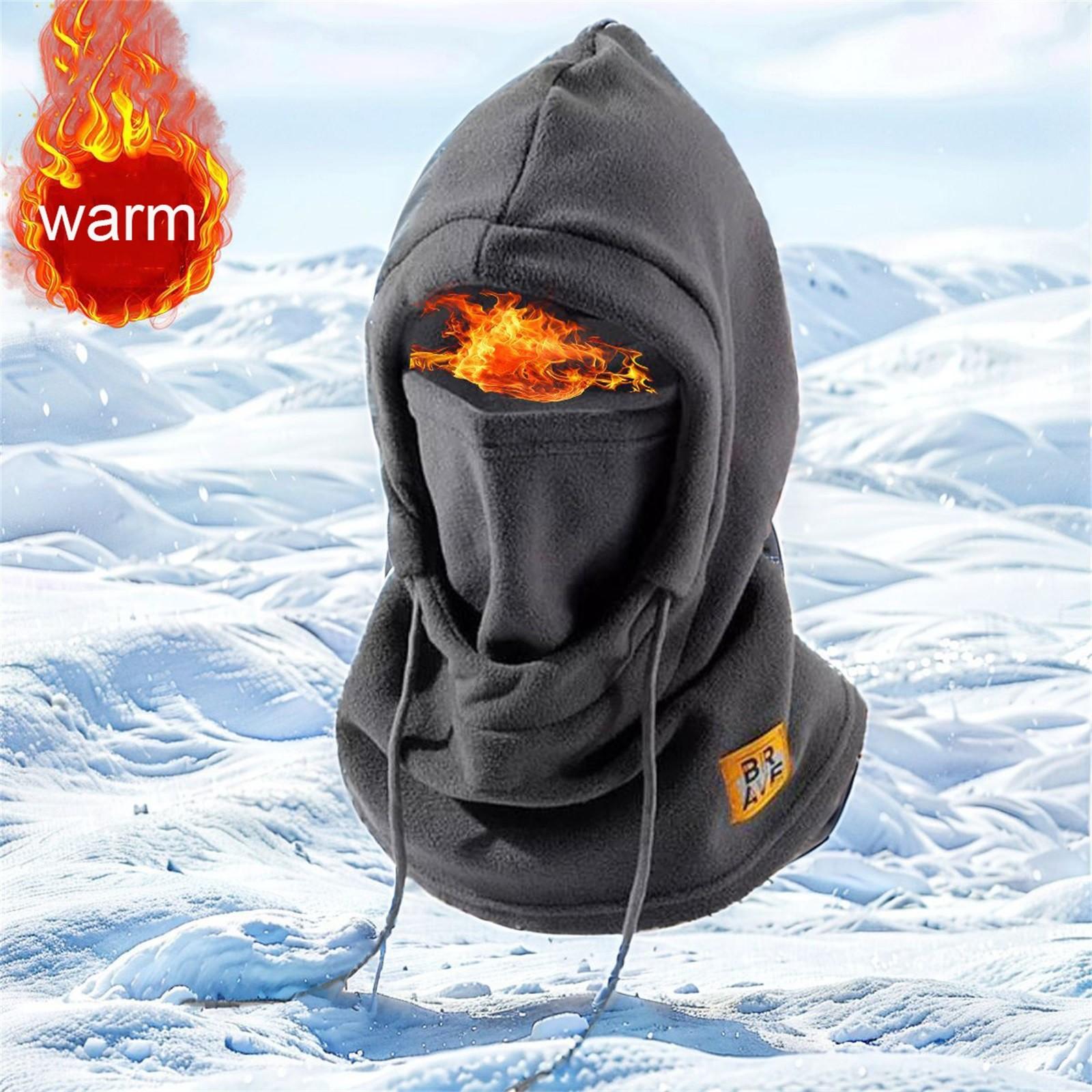 

Лыжная маска для мужчин и женщин, зимняя теплая ветрозащитная маска для лица, флисовый капюшон, полный головной убор, шарф, утеплитель для шеи One Size