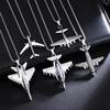 2026 Creative Fighter Airplane Pendant Necklace for Men - European and American Style