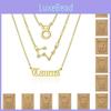 Constellation Fashion Zodiac Accessories Necklace Chain Set Women Gift Jewelry