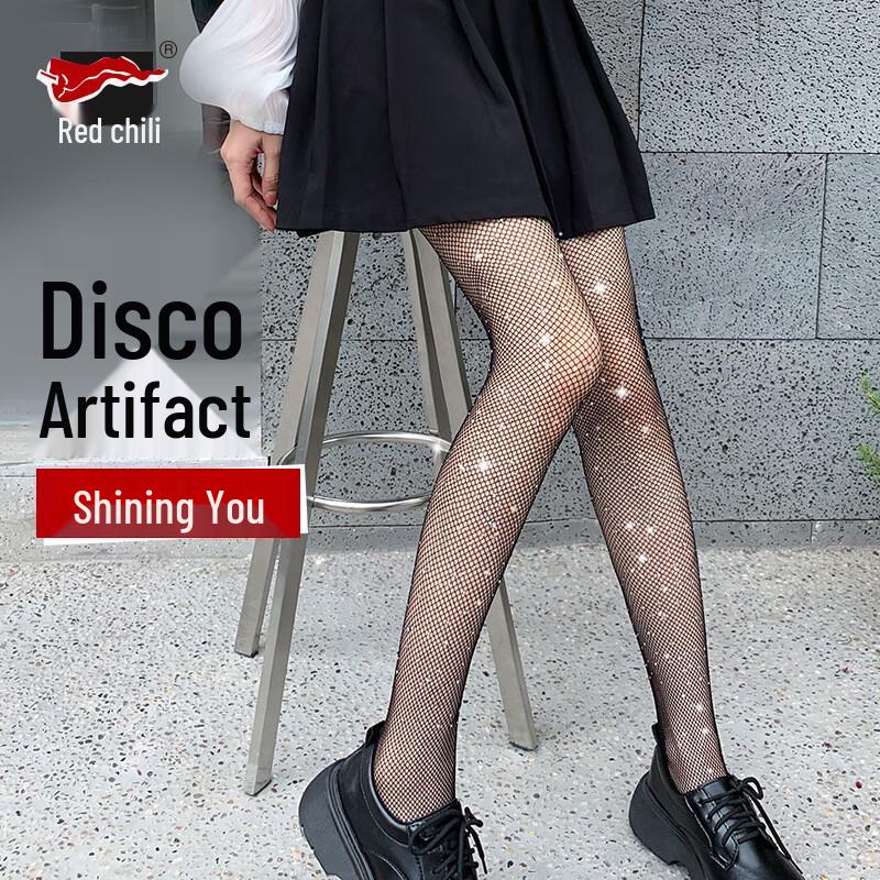 Ciorapi plasă cu strasuri strălucitoare - 3 perechi