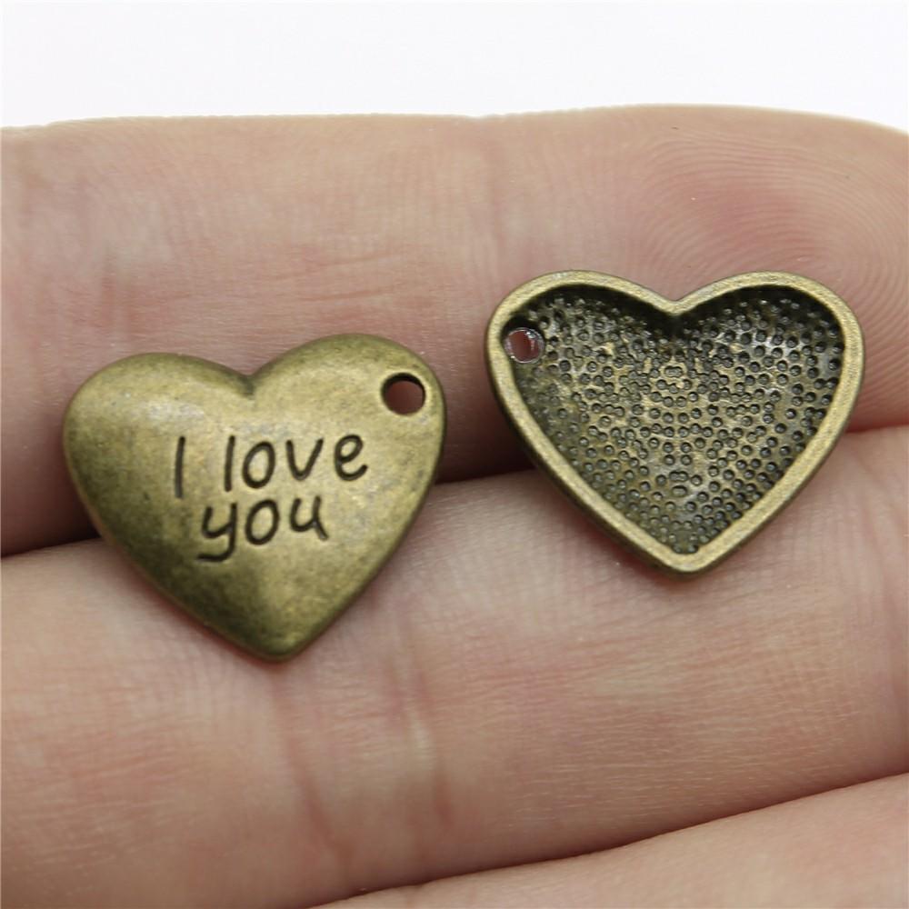 10pcs Heart Charms For Jewelry Making Antique Bronze Silver Color Pendants DIY Crafts Making Findings Handmade Tibetan Jewelry