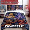 3'lü Nevresim Takımı (1*Nevresim Kılıfı + 2*Yastık Kılıfı, Çekirdeksiz), Özel İsimli Five Nights at Freddy's Desenli Nevresim Takımı, Ev Yatak Odası Dekorasyonu Hediye