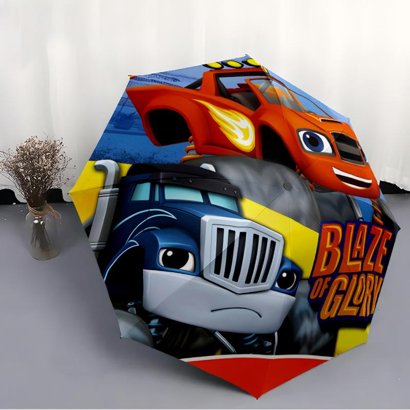 1pc Blaze and the Monster Machines (4) Umbrella, Sun Protection, And UV Shielding. It Has Eight Sturdy Ribs for Outdoor Use And Perfect Gift