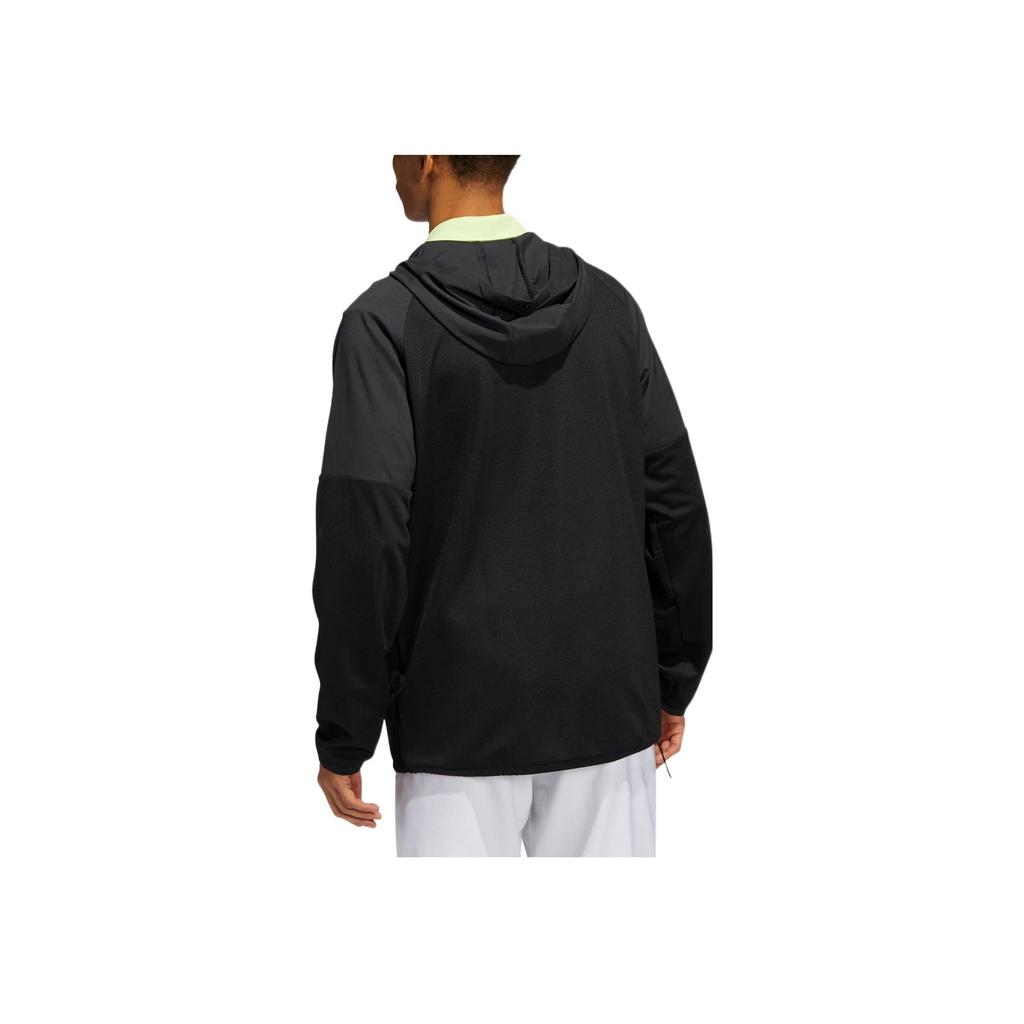 Adidas Sport Anorak Logo Print Front Pocket Zip Pullover Hooded Jacket Men Outerwear Black HA9141