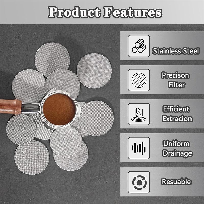 Espresso Screen, 51mm Espresso Filter Screen Mesh Coffee Filter for Espresso Filter Basket 1.7mm Thickness Screen for Espresso M