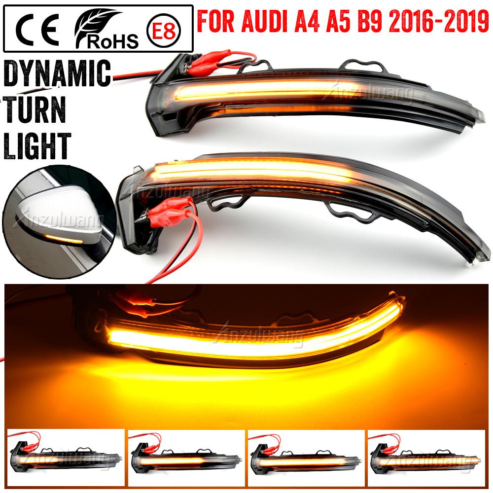For A4 S4 RS4 B9 2016-2019 A5 S5 RS5 Dynamic Turn Signal LED Light Side Wing Rearview Mirror Indicator Sequential Blinker