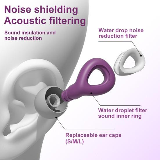 1 Set Swimming Ear Plugs Noise Reduction Waterproof High Elasticity Hearing Protection Ergonomic Fit Noise-Cancelling Earplugs Water Sports