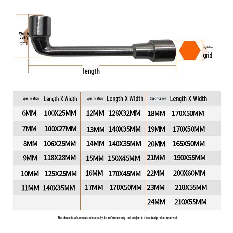 L-Shaped Elbow Pipe Wrench: Plated 7-Shaped Perforated Socket Wrench Tool