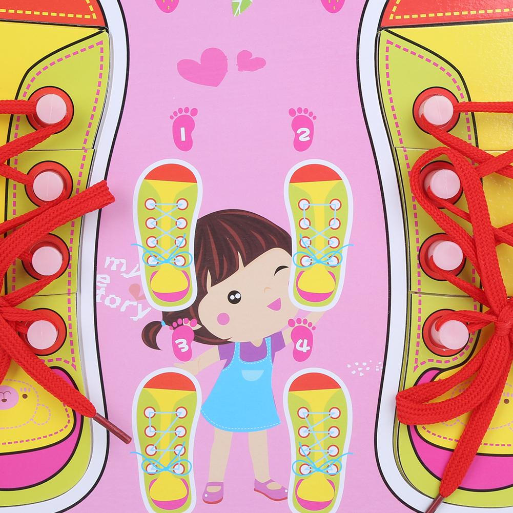 Learning to Tie Shoes Toy Wooden Dress Learning Baby Educational Toy Infant Gift